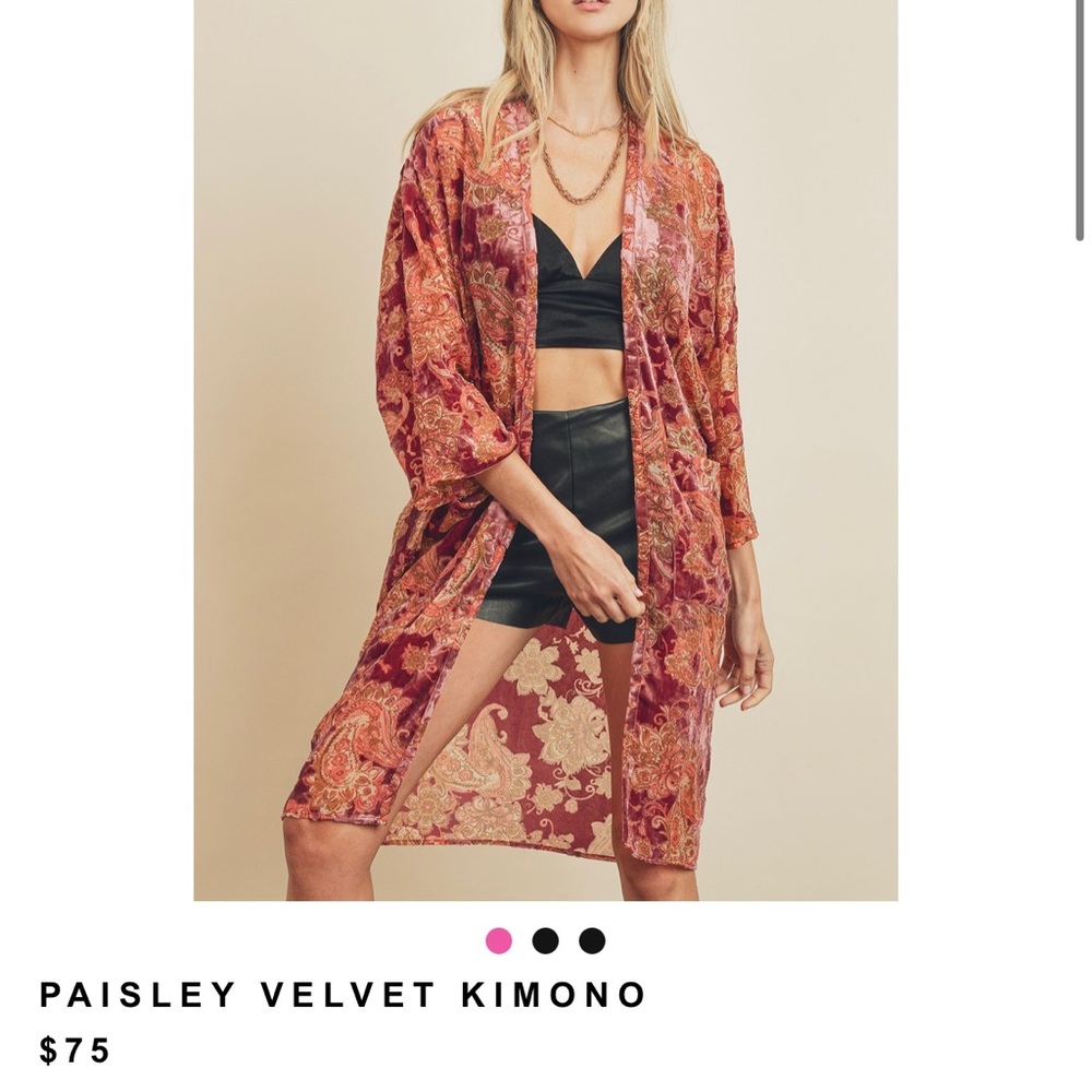 Dress Forum Gold Velvet Burnout Kimono
